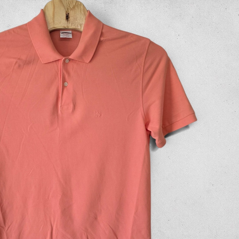 Brooks Brothers Mens Performance Polo Shirt L Original Fit Coral Pink Cotton